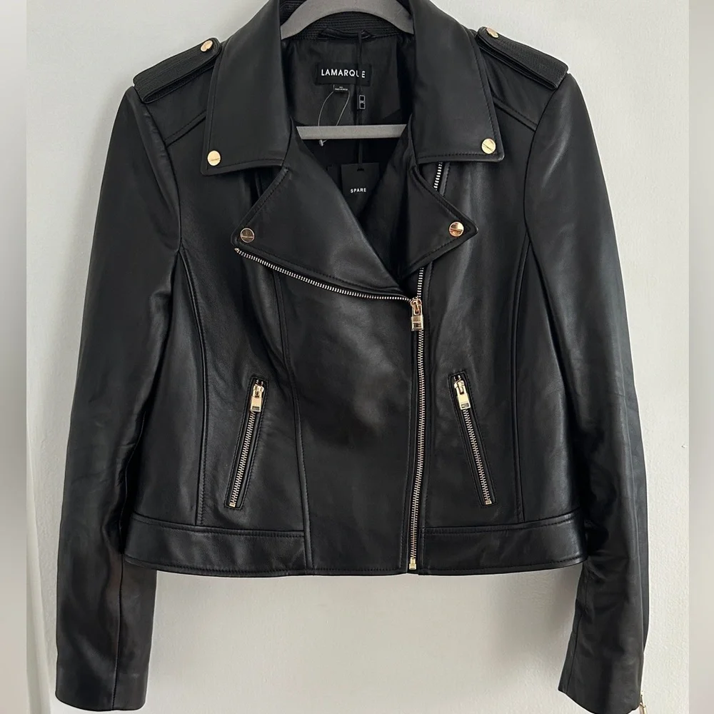 NWOT LAMARQUE “DONNA” BLACK LEATHER JACKET SIZE XL - Picture 6 of 10